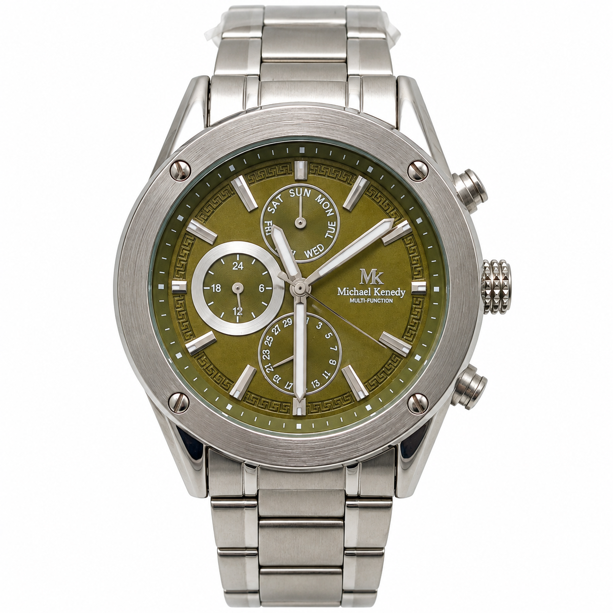 ساعت مچی سه موتوره استیل صفحه سبز مایکل کندی اصلی
